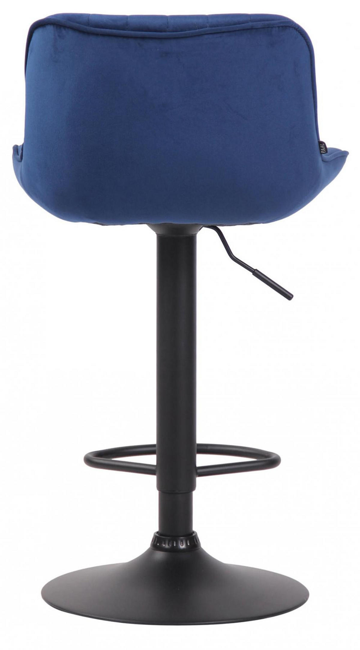 BARHOCKER 2er Set Samt blau - Blau/Schwarz, Textil/Metall (50/86/50cm) - CLP