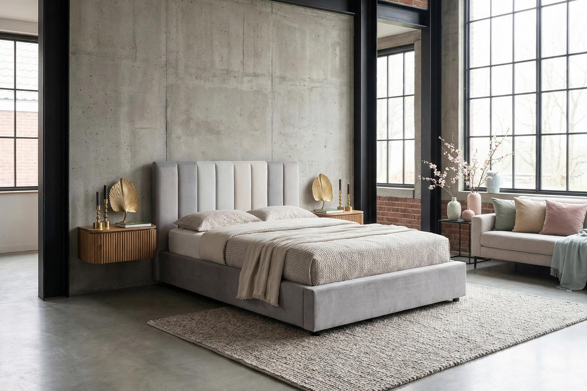 POLSTERBETT CATTURA Grau Velvet - Grau, Textil (140/200cm) - KAWOLA