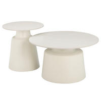 COUCHTISCH - 2er-Set - Keramik / Metall - Cremeweiß - Creme, Keramik/Metall (70/70/38cm) - home24