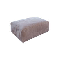 HOCKER MIA Taupe Cord - Taupe/Schwarz, Kunststoff/Textil (117/47/84cm) - KAWOLA