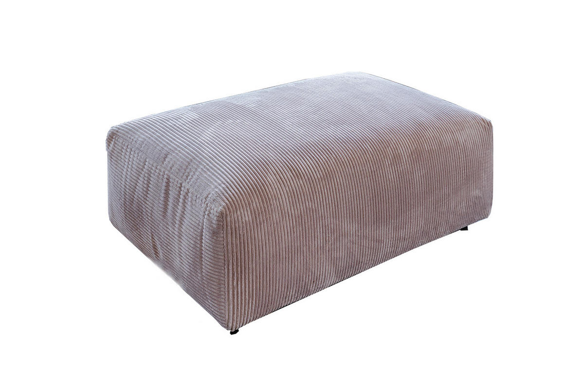 HOCKER MIA Taupe Cord - Taupe/Schwarz, Kunststoff/Textil (117/47/84cm) - KAWOLA