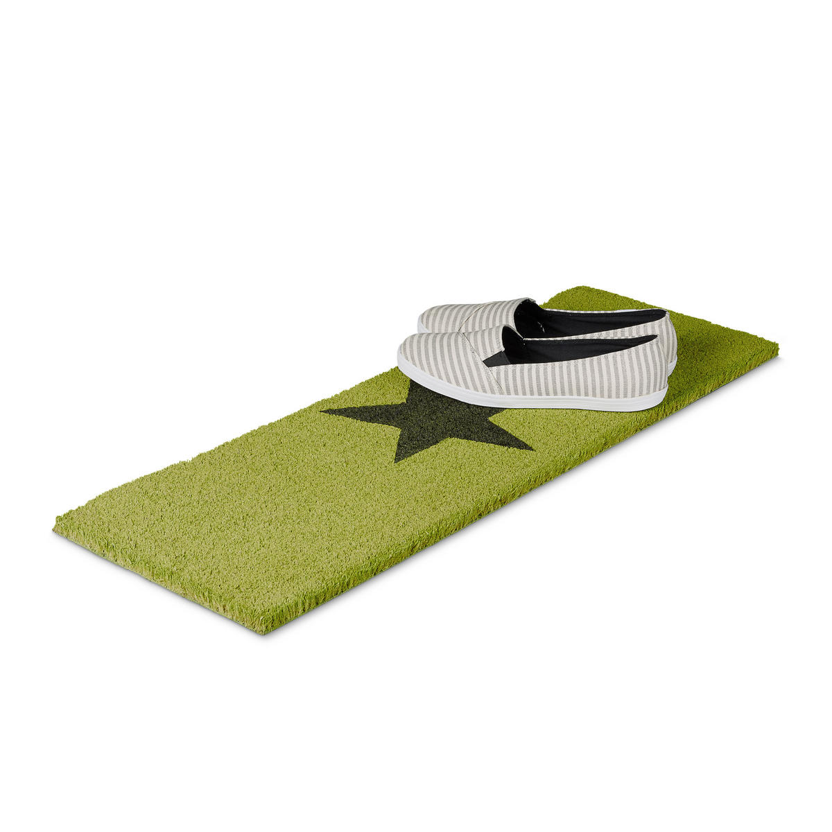 FUSSMATTE - Grün, Kunststoff/Textil (75/25cm) - Relaxdays