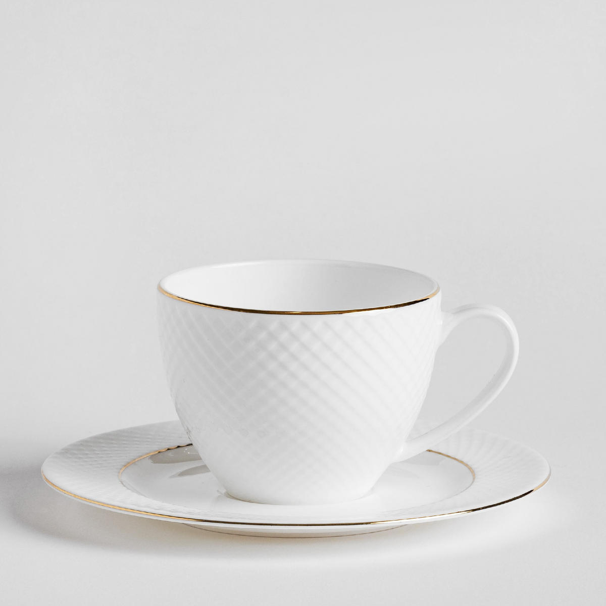 TASSE MIT UNTERTASSE Eleni - Weiß, Keramik (0.22L) - home&you