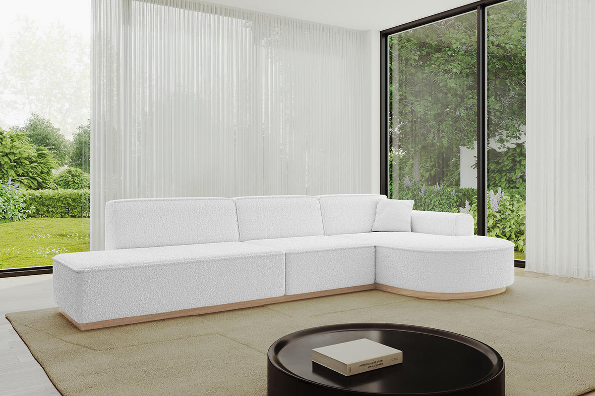 ECKSOFA Ottomane Rechts ARRIO-L2 - 328x171x83 cm Weiß - Weiß, Holzwerkstoff/Textil (328/171cm) - ALTDECOR