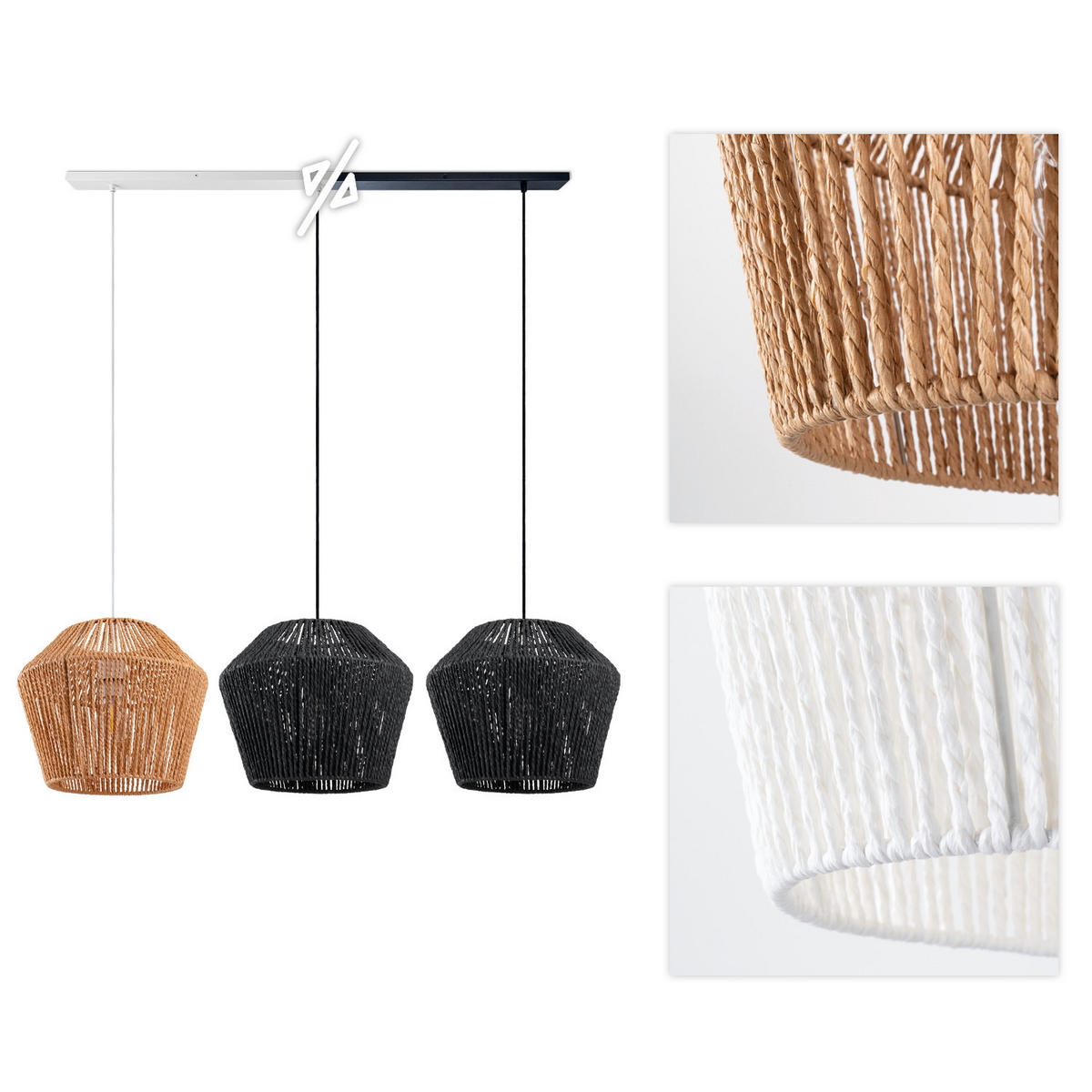 PENDELLEUCHTE Hugo Pd3 Pinto - Schwarz, Metall (33/33/27cm) - Paco Home