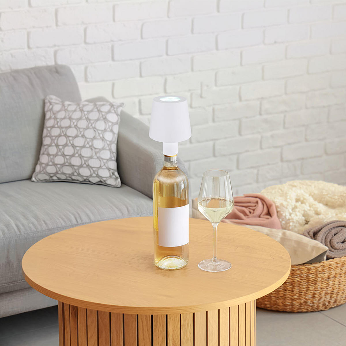 LED TISCHLEUCHTE Yara Weiß - Weiß, Kunststoff (10.5/10.5/14cm) - Globo Lighting