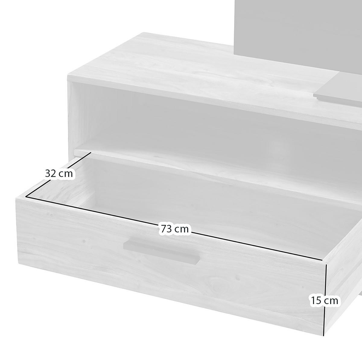 TV-LOWBOARD - Akazie massiv / Eisen, Breite 160 cm - Akaziefarben, Holz (160/50/40cm) - home24