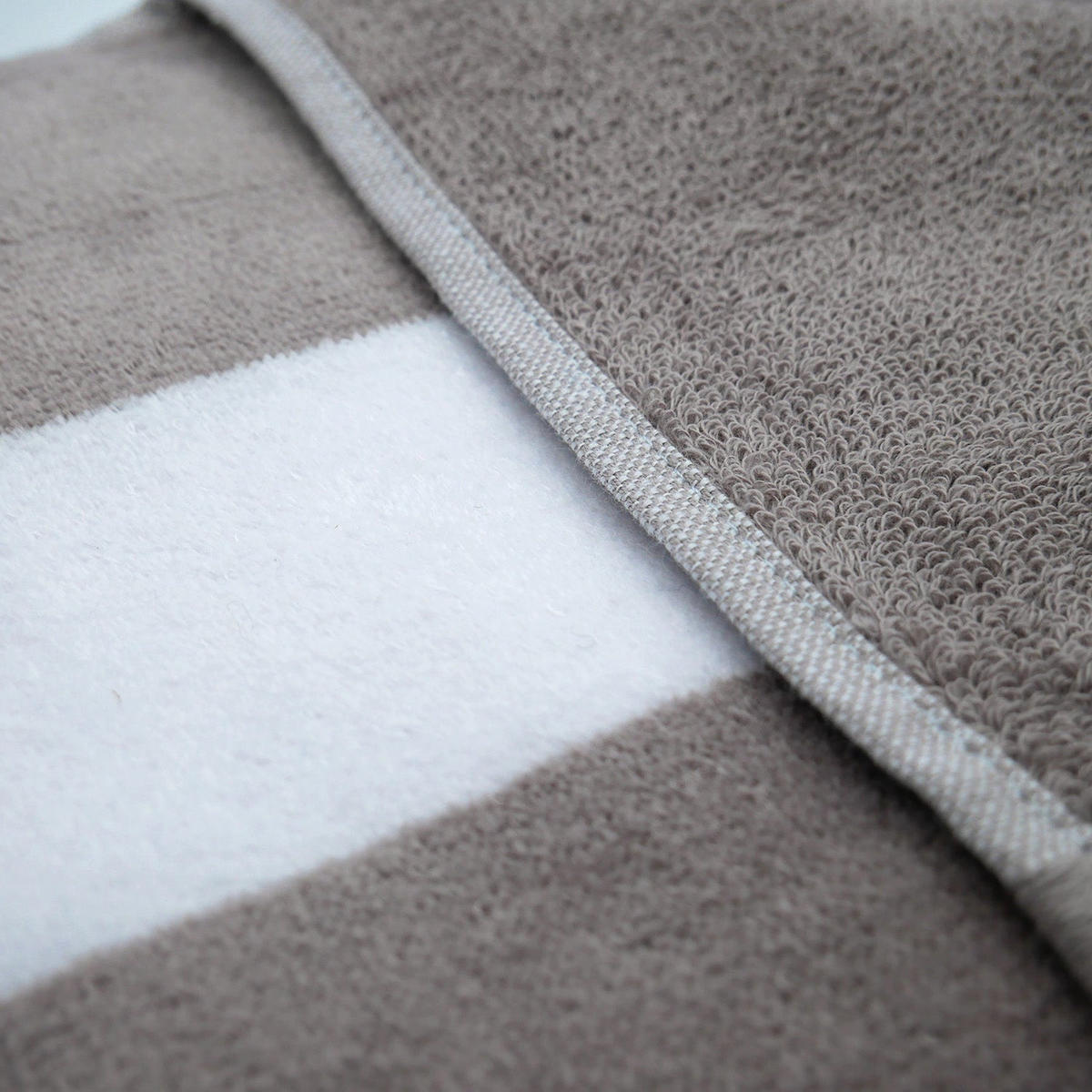 STRANDTUCH Frottee Samt Jacquard Beige 100x175 470g/m² - Bahia Taupe - Beige, Textil (100/175cm) - LE COMPTOIR DE LA PLAGE
