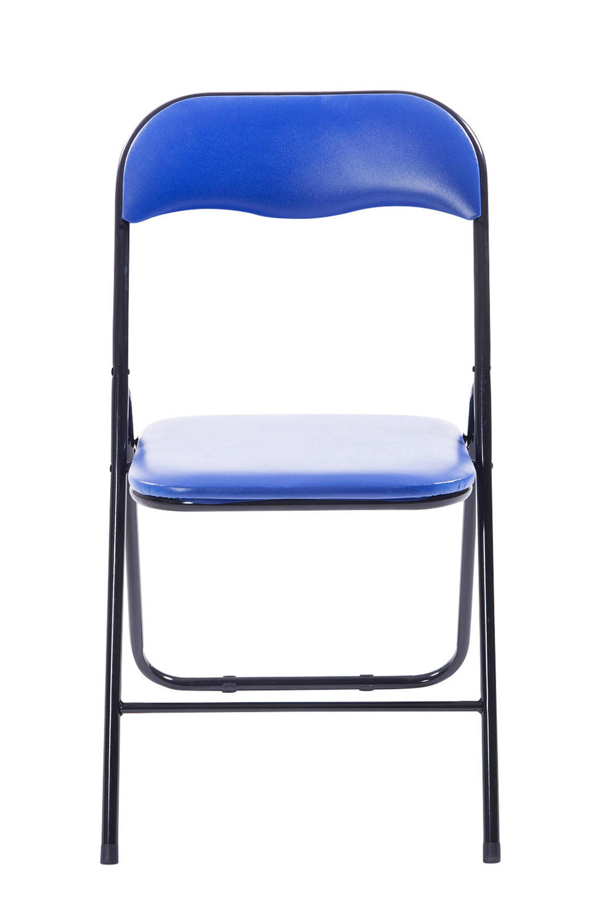 BESUCHERSTUHL Lederlook blau/schwarz - Blau/Schwarz, Textil/Metall (45/78/45cm) - CLP