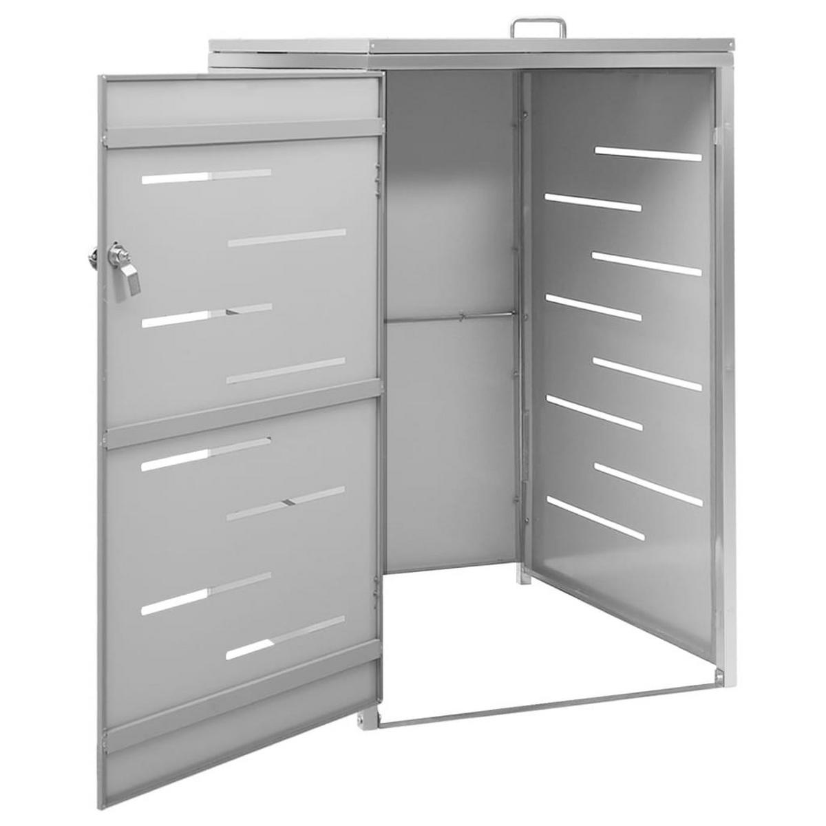 1ER Mülltonnenbox JAGU Edelstahl | Grau | 115x69x77,5cm | Für 1 Tonne 240L - Grau, Metall (69/115/77.5cm) - DELUKE
