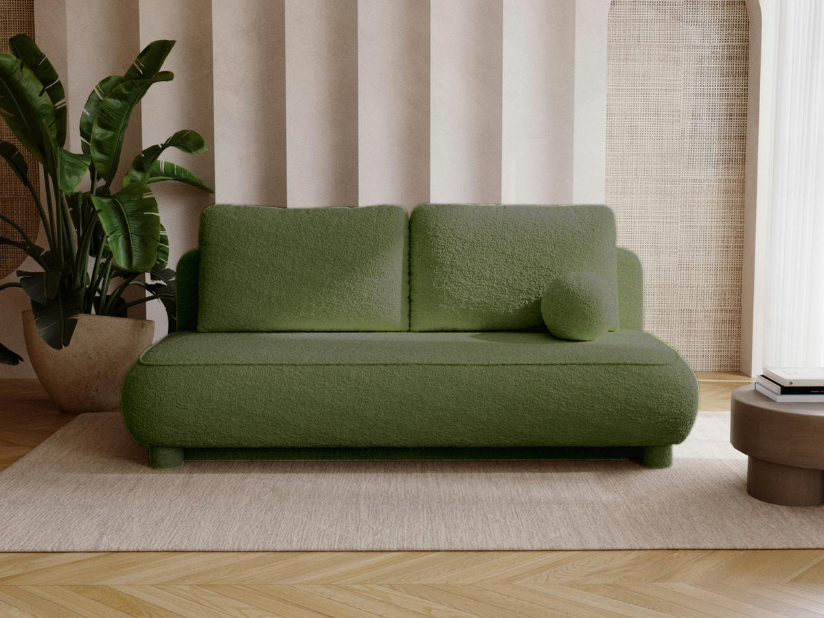 SOFA Olivgrün BELLY - Olivgrün, Holzwerkstoff (209/96/96cm) - Compleo24