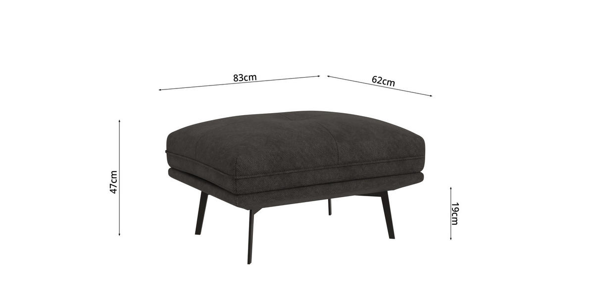 HOCKER Loris Schwarz Samt - Schwarz, Holz/Textil (83/47/62cm) - S-Style Möbel