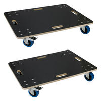 TRANSPORTROLLER 2er Set mit 4 Rollen 2 mit Bremsen 60x80 cm Traglast 800kg Siebdruck Holzplatte Black - Dunkelgrau, Holzwerkstoff (60/80/14.5cm) - ECD-Germany