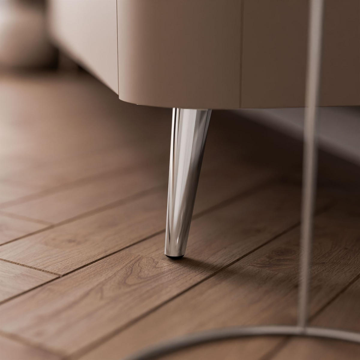 TV-SCHRANK CELESTE 200 cm mit Beleuchtung an den Silber Chrom Füßen - Kaschmir, Holzwerkstoff (200/46.5/40cm) - Lookway