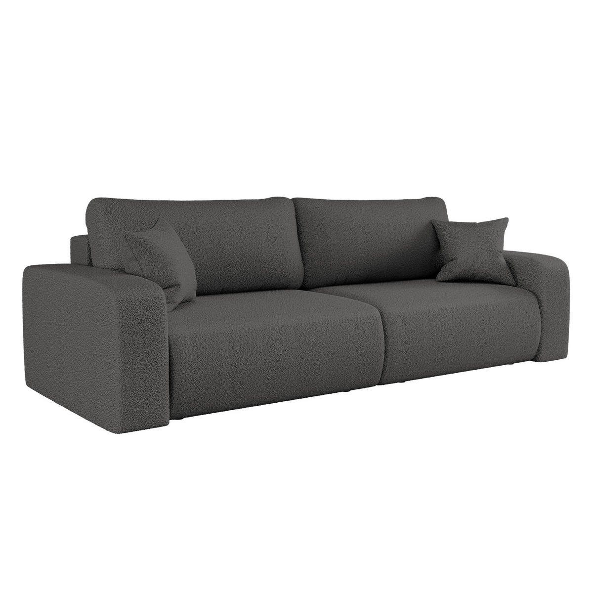 SCHLAFSOFA MILANO und Bettkasten Stoff Quelle Graphit - Graphitfarben, Holz (246/83/98cm) - Kaiser Möbel