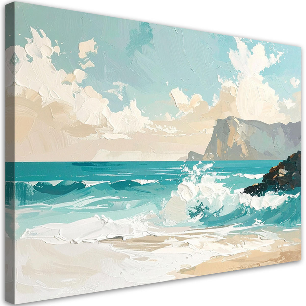 LEINWANDBILD Landschaften 60x40cm - Türkis, Textil (60/40cm) - Feeby