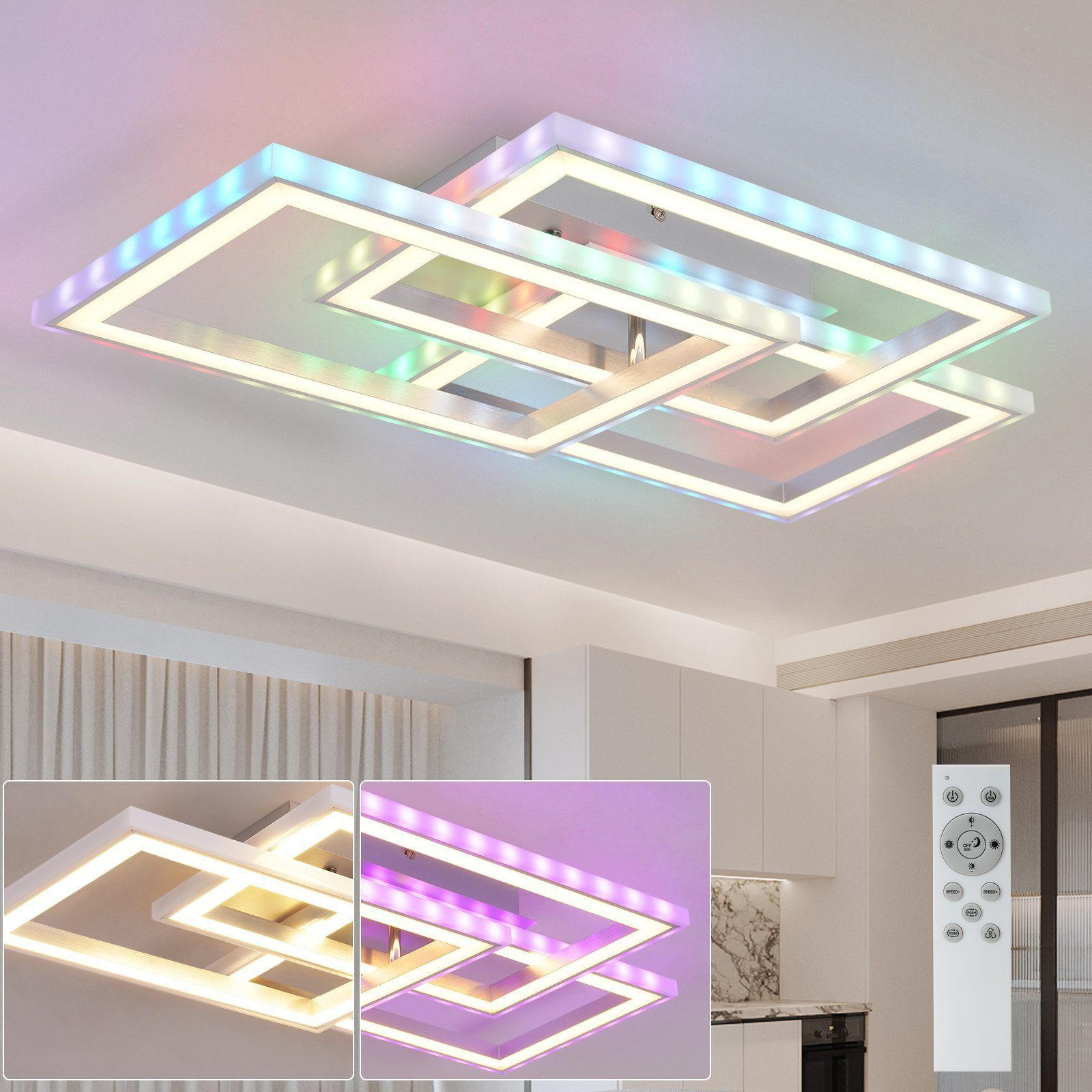LED-DECKENLEUCHTE Lieselotte 54/34/9 cm - Weiß, Metall (54/34/9cm) - Nettlife