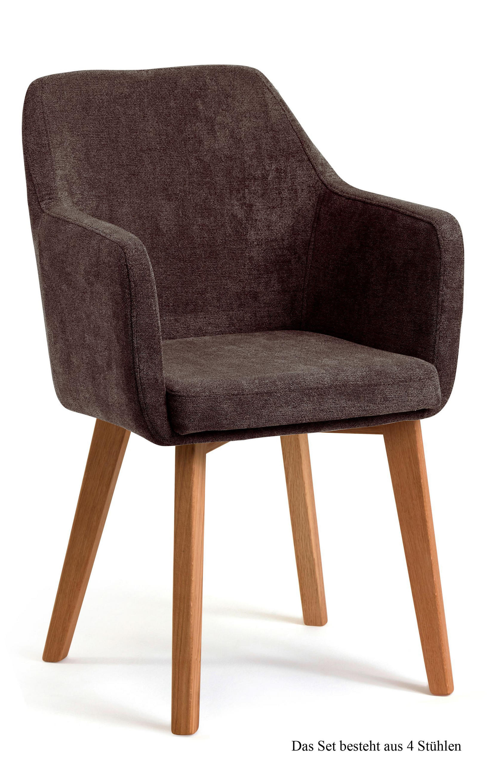 ARMLEHNSTUHL (4er-Set) Darleen 57x87x60 Eiche geölt/Braun - Eichefarben/Braun, Kunststoff (60/87/57cm) - 58aufmkessel