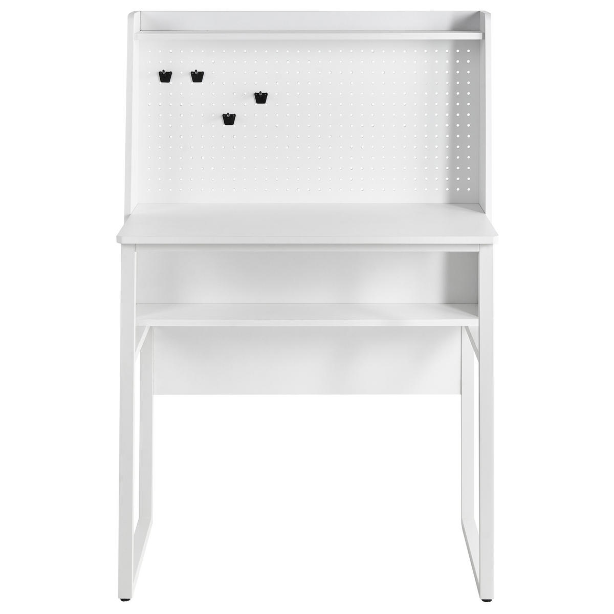 PSACÍ STŮL s děrovanou deskou Bílý 84/48 cm Buxton - bílá, kompozitní dřevo (48/84/121cm) - Beliani