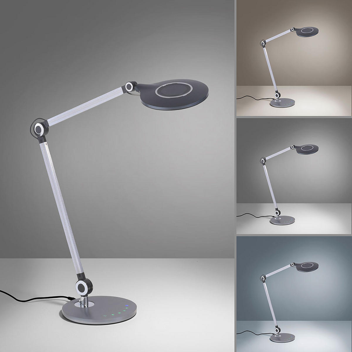 LED SCHREIBTISCHLEUCHTE Schwarz Metall - Schwarz, Metall (78/20/103cm)