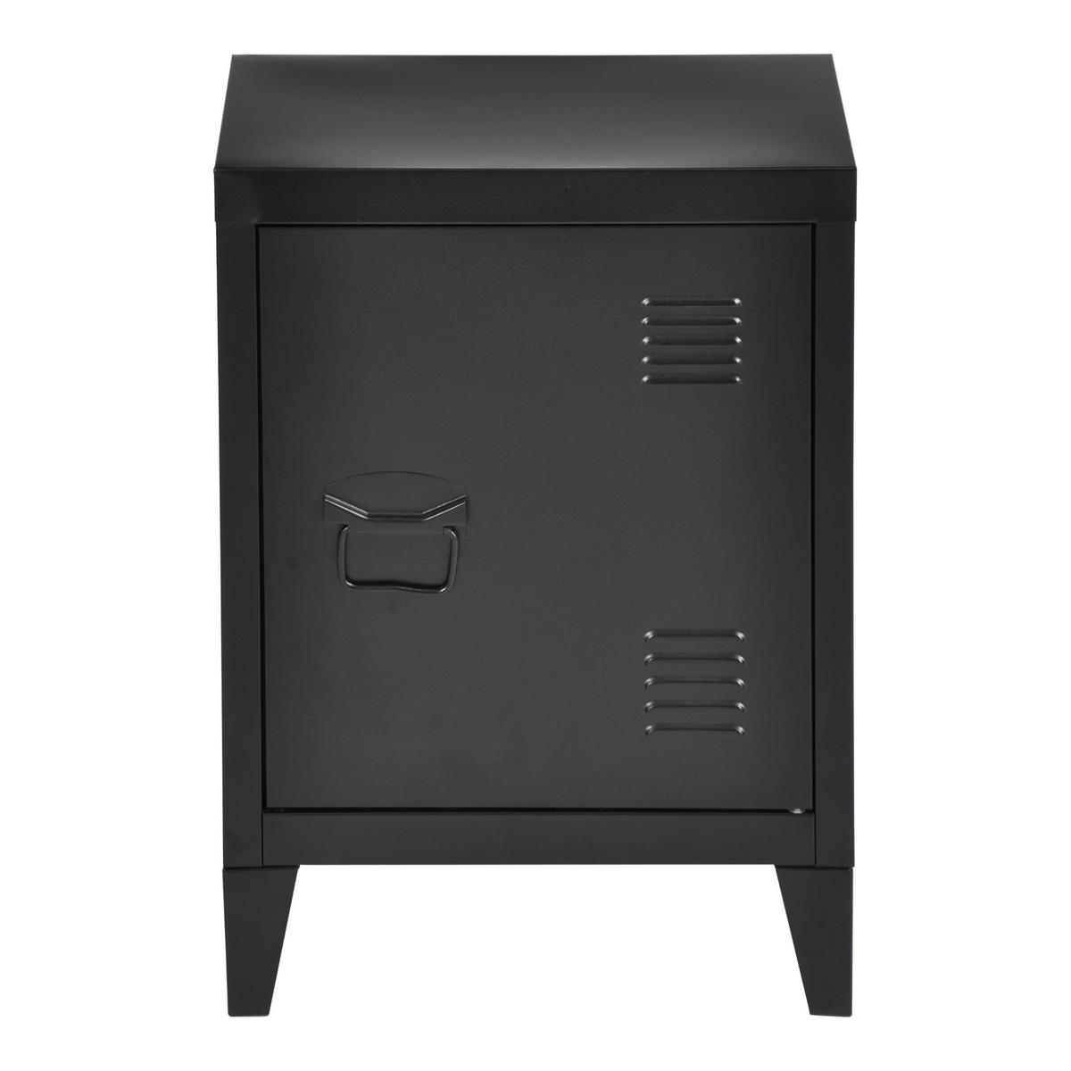 NACHTSCHRANK-SET 2 TLG. Inari - Schwarz, Metall (40/57/30cm) - [en.casa]