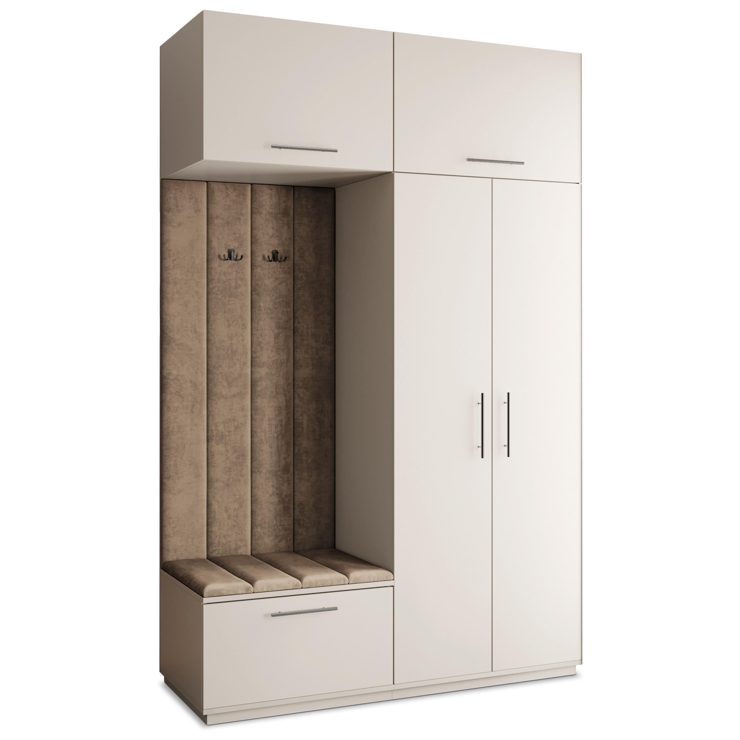 Masseno Garderobenschrank Kaschmir, Mokka 150x240x60 cm