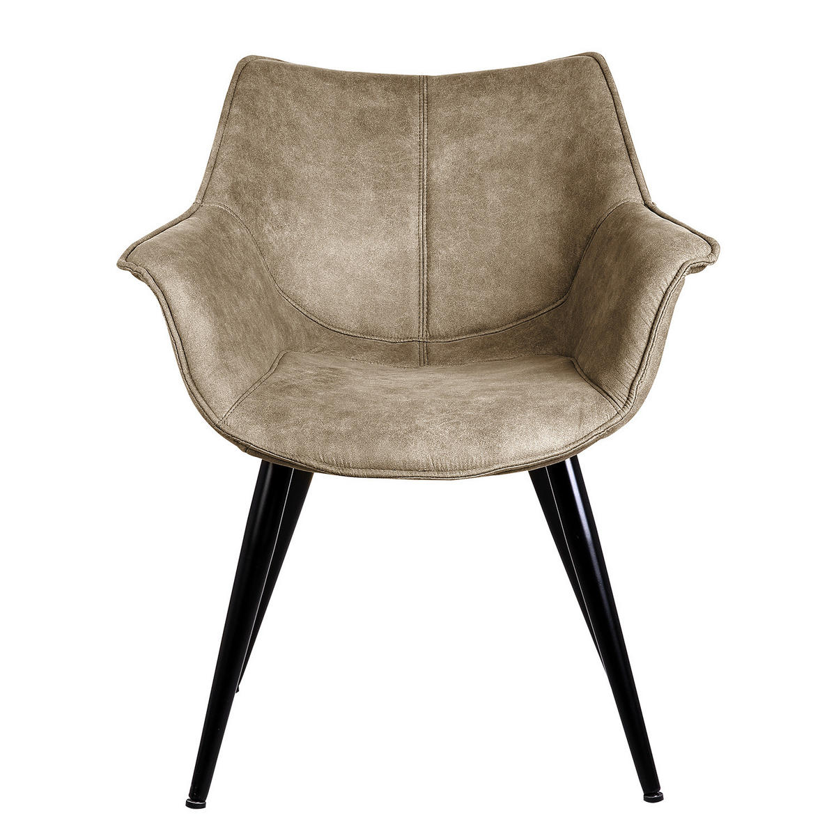 ARMLEHNENSTUHL - Schwarz/Cappuccino, Textil/Metall (70/81/64cm) - home24