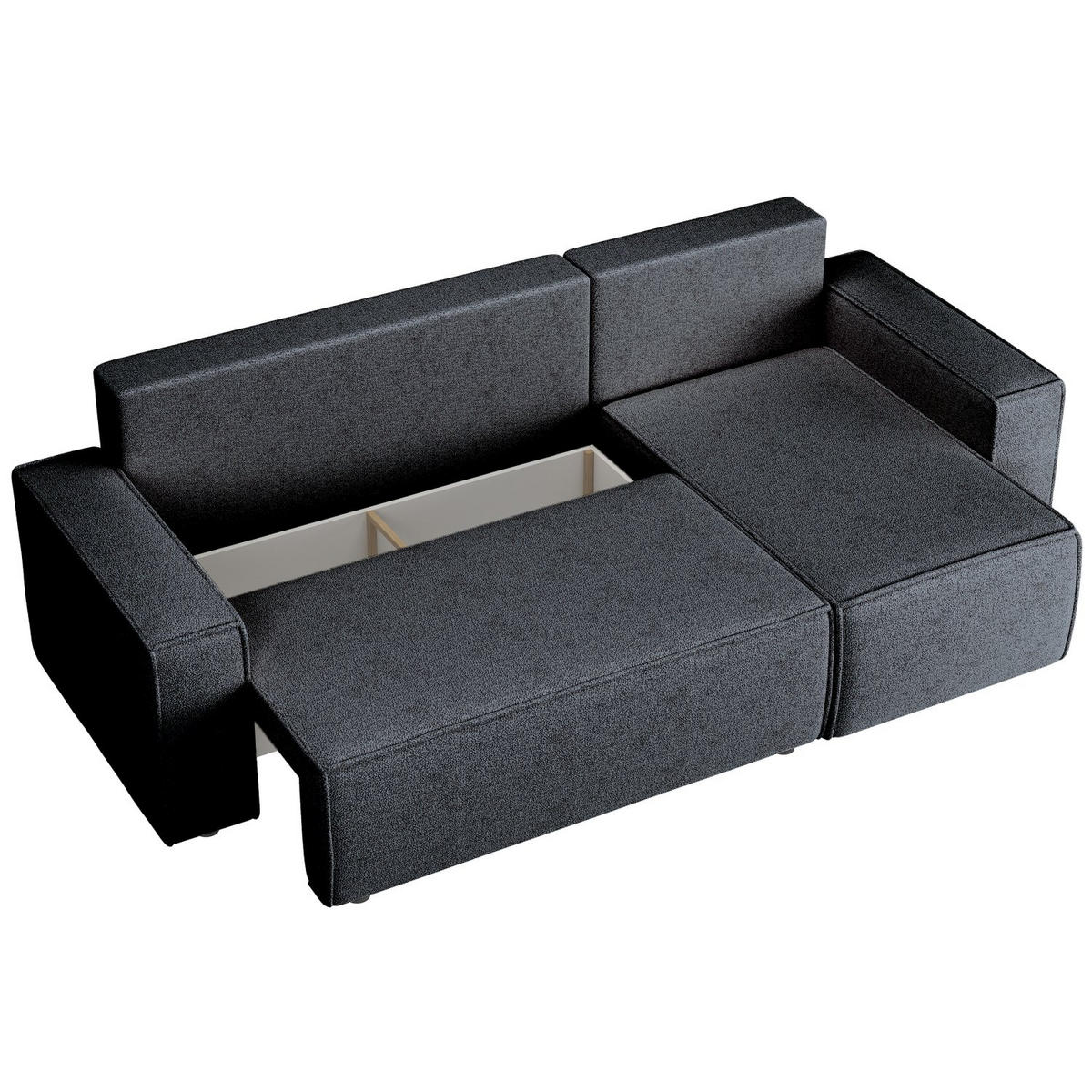ECKSOFA Copertino Grau beidseitig montierbar - Schwarz/Grau, Kunststoff/Textil (244/145cm) - Selsey