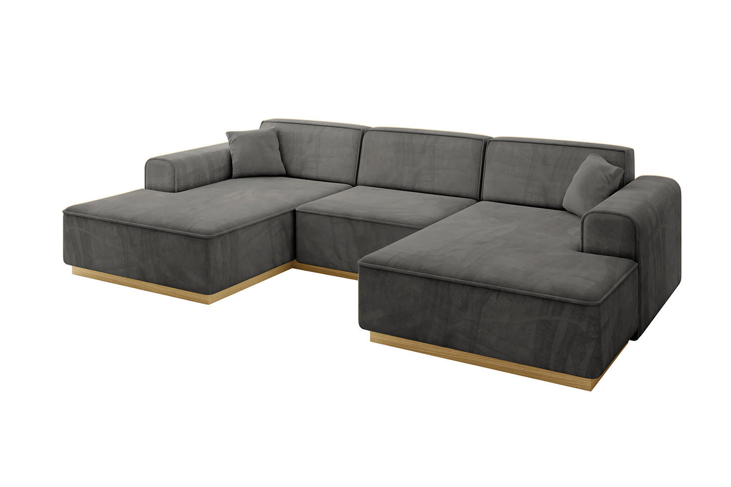 WOHNLANDSCHAFT IREA-U1-v2 - 297x165x81 cm Dunkelgrau - Dunkelgrau, Holzwerkstoff/Textil (297/81/165cm) - ALTDECOR