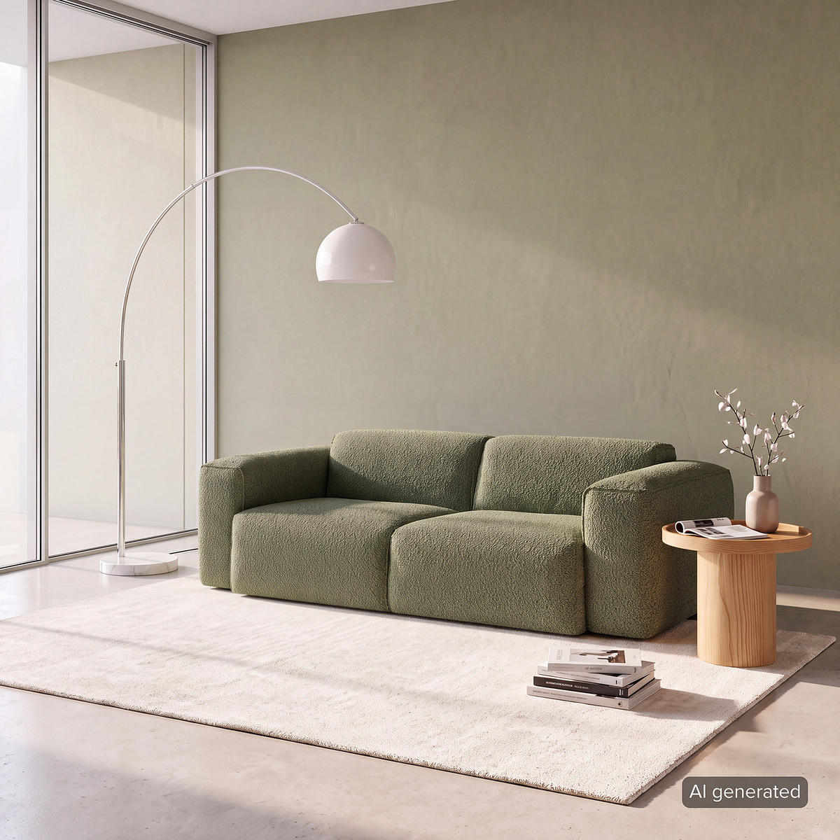 2-SITZER SOFA - Schwarz/Grün, Kunststoff/Textil (220/71/102cm) - home24