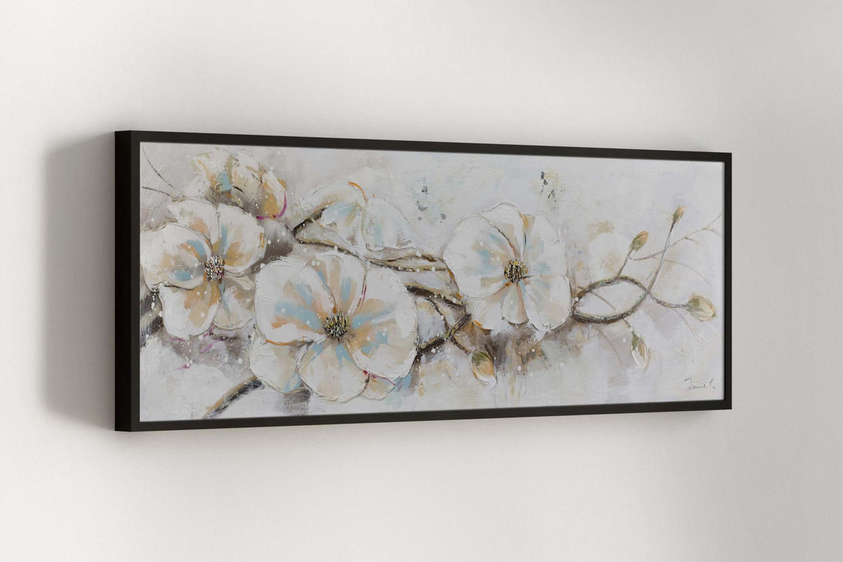 ÖLGEMÄLDE 150/50 cm - Weiß, Holz/Textil (2.1/50cm) - KUNSTLOFT