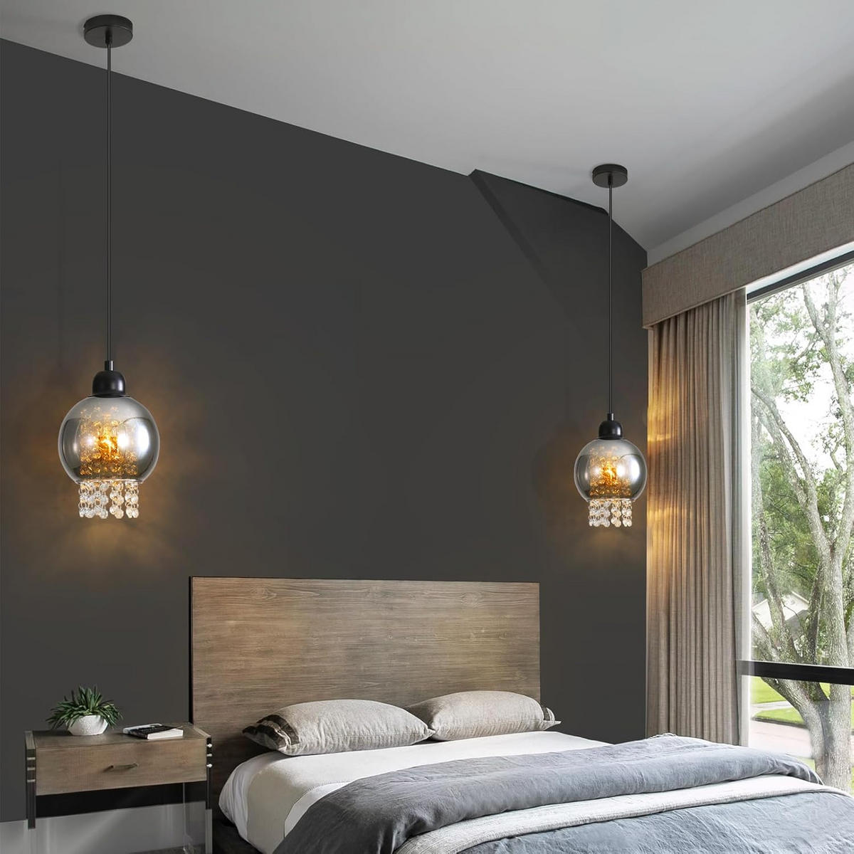 HÄNGELEUCHTE Tessg 15/15/175 cm - Schwarz, Metall (175/15/15cm) - ZMH