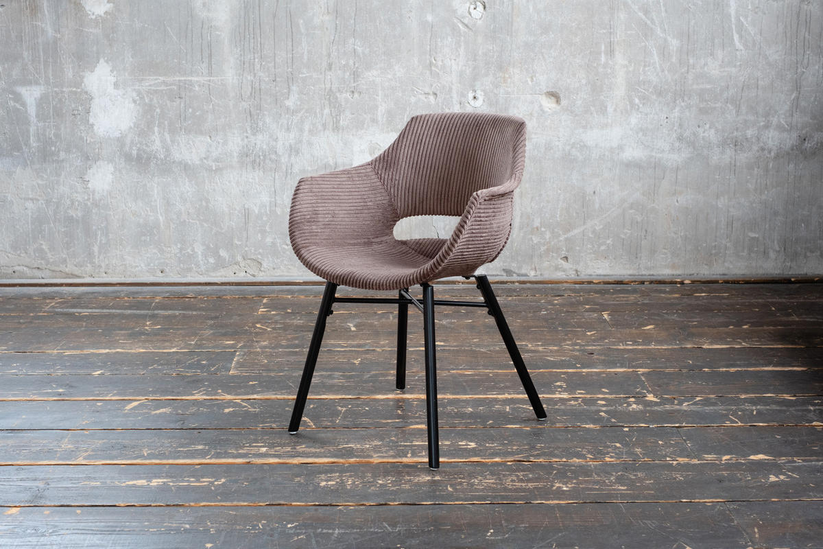 ESSZIMMERSTUHL ZAJA Braun Cord - Dunkelbraun/Braun, Textil (57/81.5/59cm) - KAWOLA
