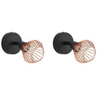 WANDLEUCHTE 2er-Set Volga 17/8/8 cm - Kupferfarben, Metall (9/8/17cm) - Beliani