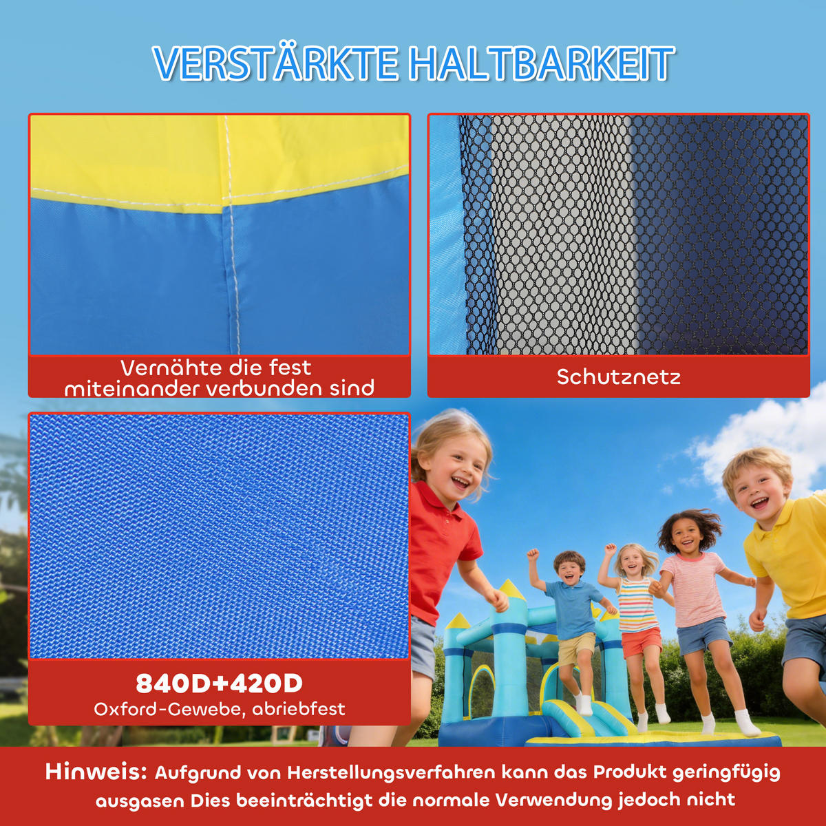 HÜPFBURG DE-10900 Blau - Blau, Textil (364/173/182cm) - ComfortXL
