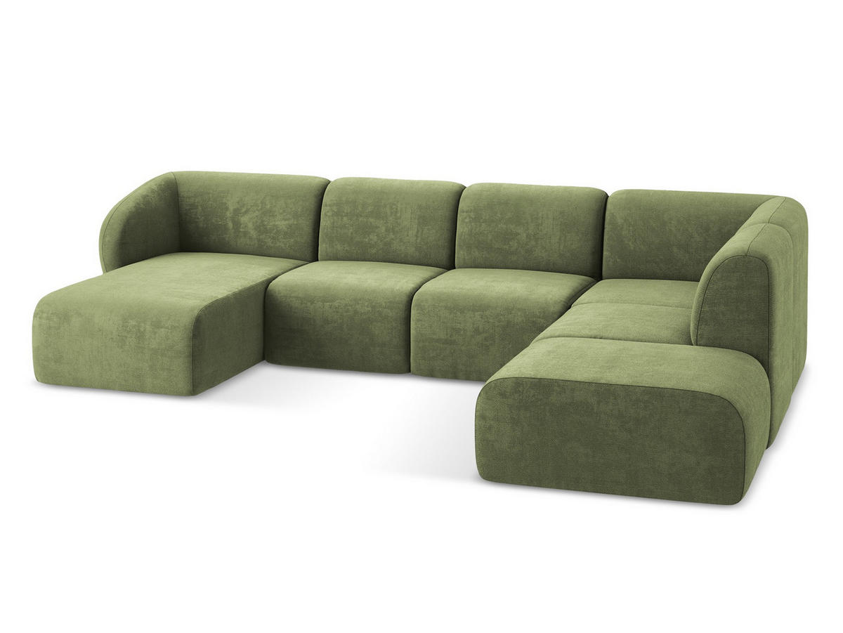 SOFAELEMENT Links Bouclé Stoff Weiß - Schwarz/Weiß, Holzwerkstoff/Kunststoff (91/75/166cm) - Makamii