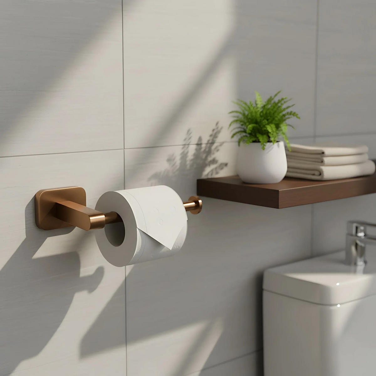 HALTER Für Toilettenpapier Rea 5909 Nico Brush Copper - Kupferfarben, Metall (7/4/18cm) - REA