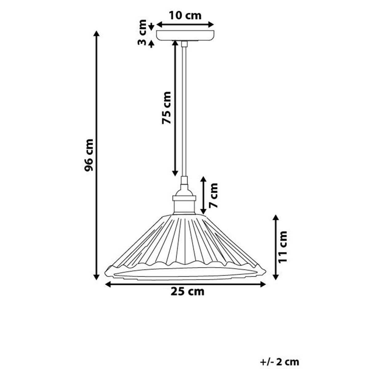 HÄNGELEUCHTE Colorado 25/25/96 cm - Transparent, Glas (25/25/96cm) - Beliani