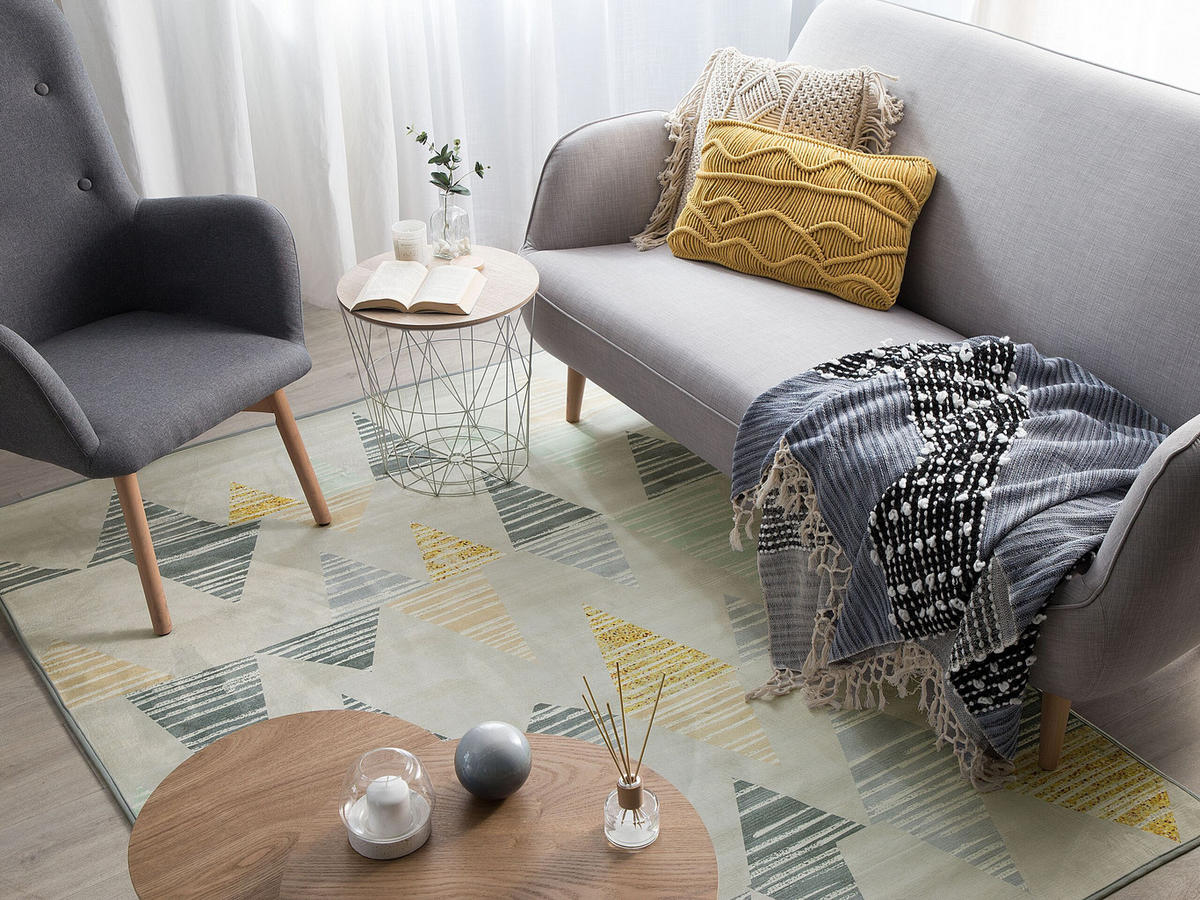 KURZFLOR-TEPPICH Yayla 200/140 cm - Grau, Kunststoff (140/200cm) - Beliani