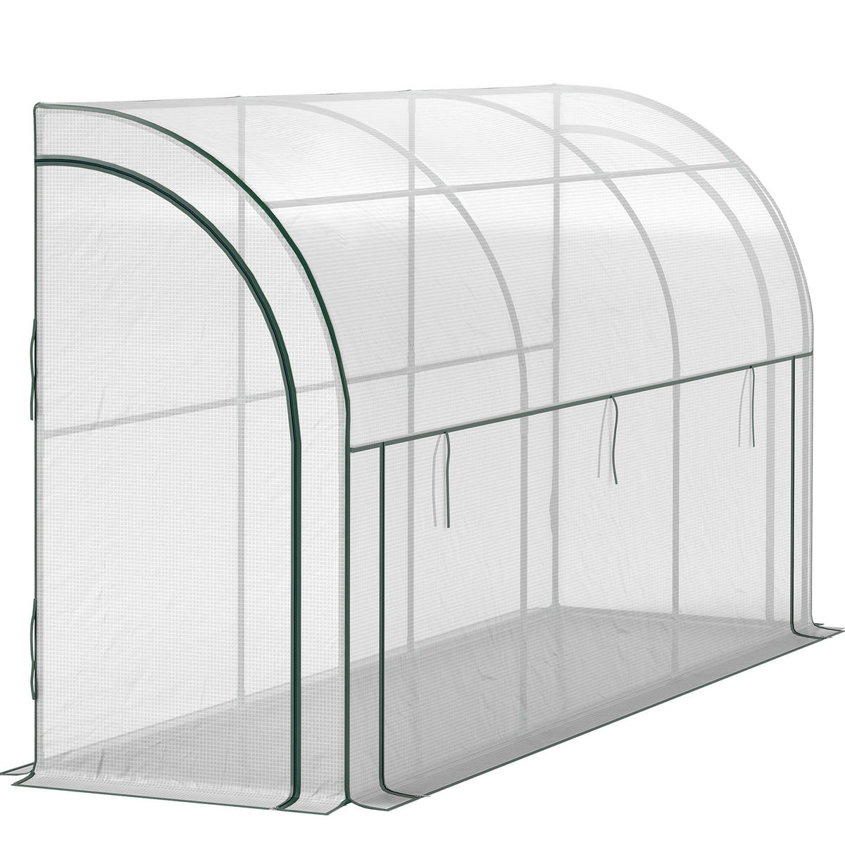 WANDGEWÄCHSHAUS DE-05723 Mit UV-beständiger Kunststoff-Plane Weiß - Weiß, Kunststoff/Metall (80/157/300cm) - ComfortXL