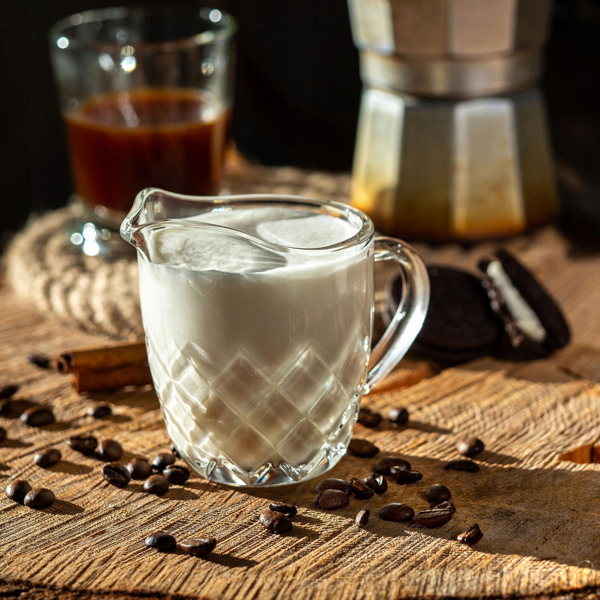 GLASKANNE für Milch, 200 ml, Diamanten - Transparent, Glas (0.2L) - KADAX