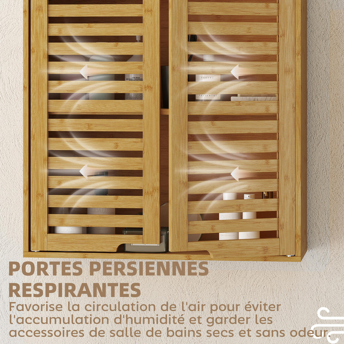 HÄNGESCHRANK Natur 60/20/60 cm - Naturfarben, Holz (60/60/20cm) - PANGIVO