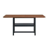 ESSTISCH Nussbaumfarben/Schwarz 160/90/76 cm - Schwarz, Holz (90/160/76cm) - PANGIVO