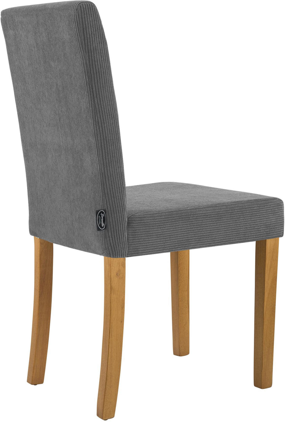 ESSZIMMERSTUHL 2er Set Cord Grau - Naturfarben/Grau, Holz/Textil (41/91/47cm) - CLP