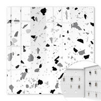 SCHLÜSSELBOX Weiß 30x30 cm – Türöffnung nach rechts - Monochromer Terrazzo - Weiß, Metall (30/30/5cm) - TULUP