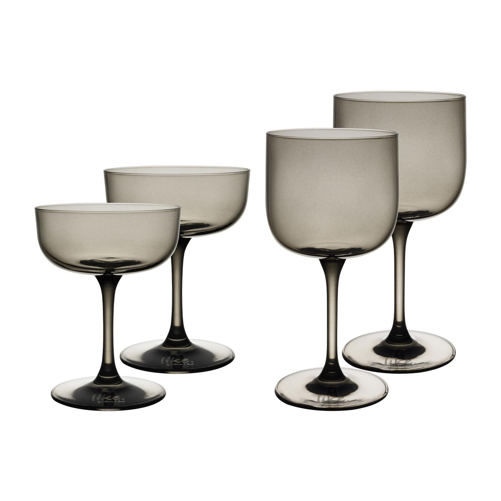 WEIN- UND SEKTGLÄSER Like Glass Smoke 4er Set - Grau, Glas - like.Villeroy & Boch