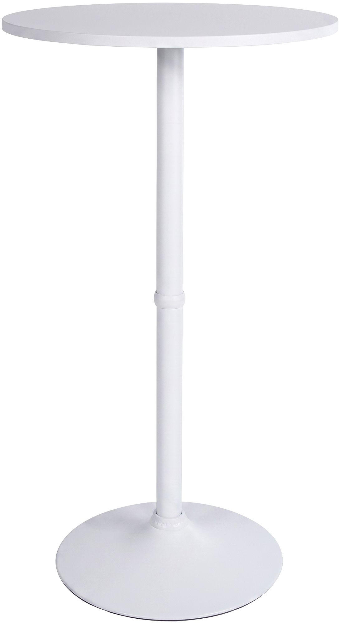 BARTISCH rund 60 cm Holz Weiß/Weiß - Weiß, Holz/Metall (60/60/108cm) - CLP
