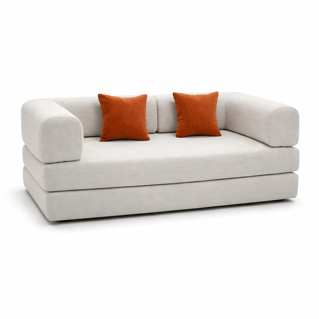 SCHLAFSOFA Kaia Weiß Mango - Weiß, Textil (180/70/100cm) - COCO Living