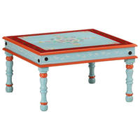 COUCHTISCH Blau Handbemalt Massivholz Mango - Blau, Holzwerkstoff (54/54/30cm) - furnicato