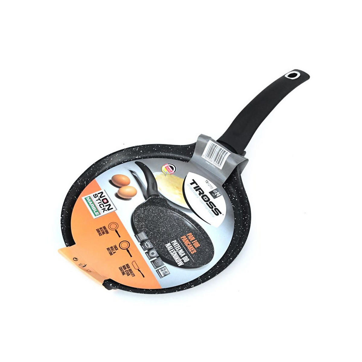 CRÊPEPFANNE Schwarz 45/24/2 cm TS1270 - Schwarz, Metall (24cm) - Tiross 